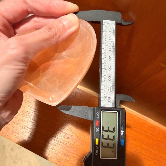 Peach Selenite Heart Bowl - Picture 4 of 4